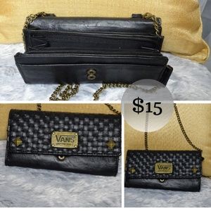 Black Vans Leather Wallet Purse